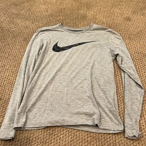 Grey Nike Long Sleeve T Shirt